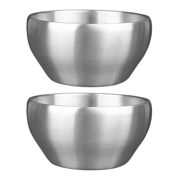 Homoyoyo 2Pcs Stainless Steel Mixing Bowls Silver Simple Design Bowls for Catering Halls