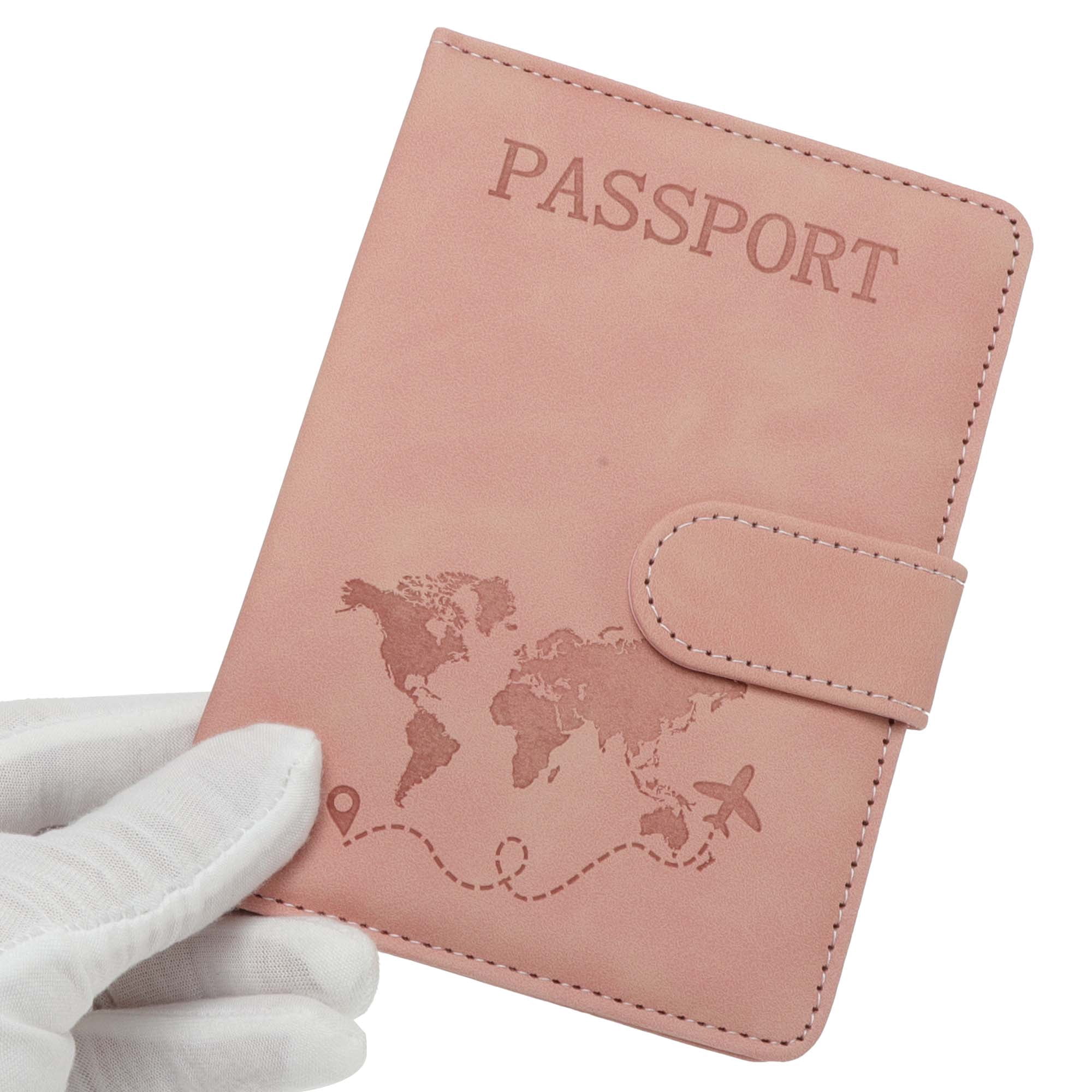 Unique Bargains Magnetic Clasp Design Passport Holder 1 Pc Pink