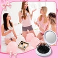thumbnail image 2 of OPALESQUE 12 Pcs White Coquette Bow Mini Hair Brushes Folding Mirror Coquette Detangler Brush Bulk Round Compact Massage Scalp Comb for Purse Women Travel Team Gifts Trendy Stuff Party Favors, 2 of 7