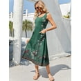 thumbnail image 4 of Vestido de verano Vestido midi sin mangas con cuello redondo y estampado floral Zeagoo, 4 of 7