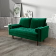 thumbnail image 5 of Kingway Furniture Mid-Century Modern Velvet Loveseat, Green, 5 of 7