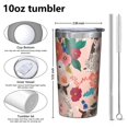thumbnail image 4 of Dogs with Flowers 10oz Tumblers Stainless Steel Tumbler with Lid and Straw,Vacuum Insulated Double Wall Travel Tumbler Cups with Cleaning Brush for Coffee, Tea, 4 of 4