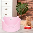 thumbnail image 1 of Caja de arena para gatos con parte abierta, bandejas de arena para mascotas con lados altos, bandejas de arena prácticas para hámsteres, cone Rosa, 1 of 9