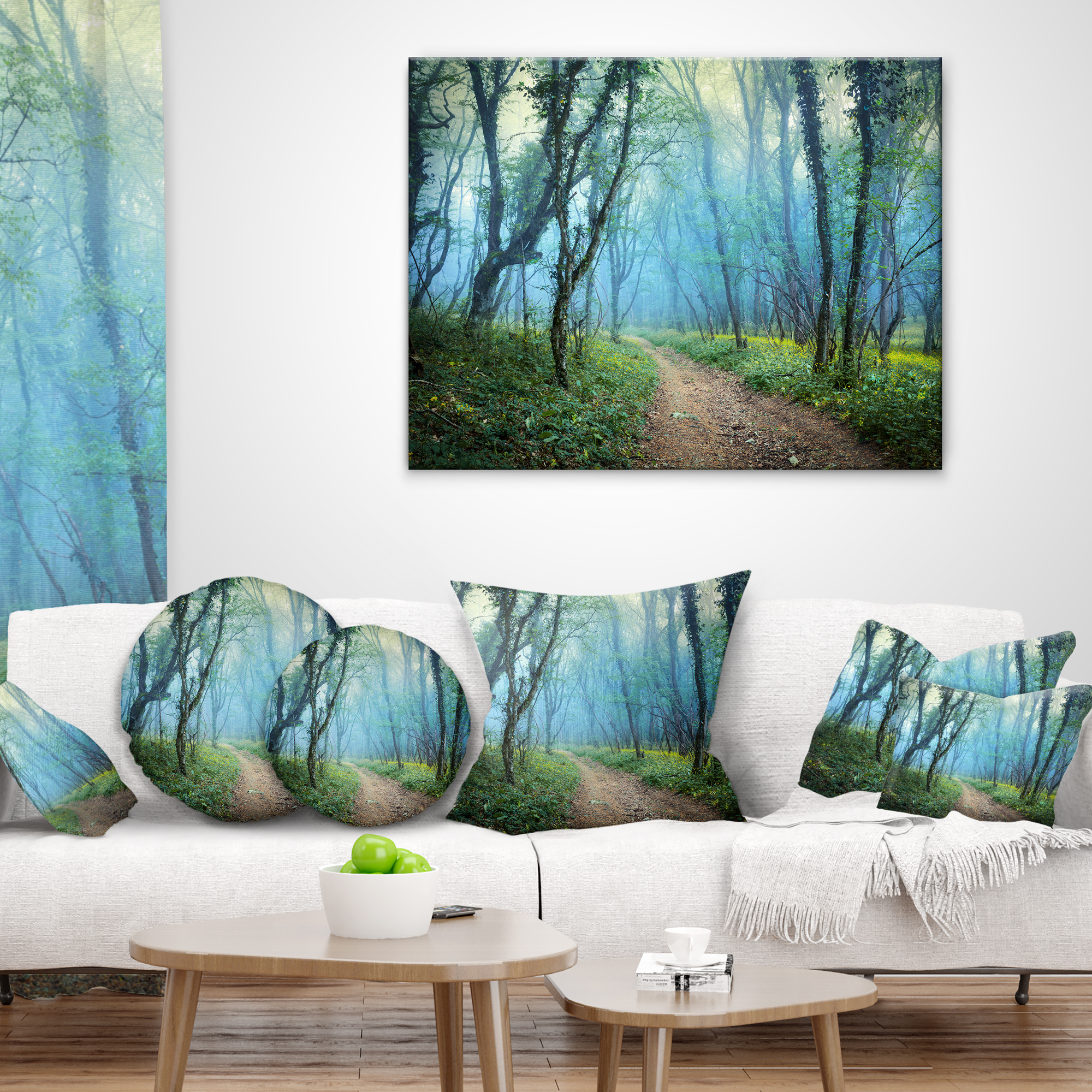 Designart Crimea Forest in Summer - Landscape Photo Throw Pillow - 12x20