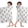 thumbnail image 4 of Cow and Text White Pattern Hooded Bath Towel Wrap for Teens Ages 3 To 12, Soft Lightweight Quick Dry Microfiber Bath Beach Pool, 60"x35", 4 of 6