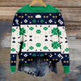 thumbnail image 6 of XIAOCHA Women's St Patrick Sweatshirt Pixel Clover Print Pullover Top Striped Crew Neck Sweatshirt, Green, Sizes XXXL, 6 of 7