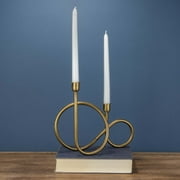 Foreside Home & Garden Brass Metal Sculpture Taper Candle Holder