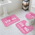 thumbnail image 2 of Pink Ribbons Bathroom Rugs Set Caring For Breast Cancer Caring for Women's Health Non Slip Absorbent Soft Bath Mats 3 Piece Set with Bathroom Rug, U-Shaped Floor Mat, Toilet Seat Cover Small Size, 2 of 9