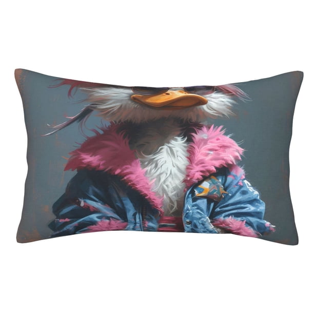 Balery Lady Duck Funda de Cojín Estampada, Regalos para Mujeres, Regalos de Amor para Ella, Regalos para Novia o Esposa, Funda de Almohada-20"x30"
