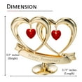 thumbnail image 4 of Matashi  Gold plated Red Crystal Happy Anniversary Double Heart Tabletop Ornament, 4 of 5