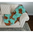 thumbnail image 3 of Carolines Treasures MLM1012LQB 50 x 60 in. Longhaired Red Dachshund Quilted Blanket, Blue, 3 of 5