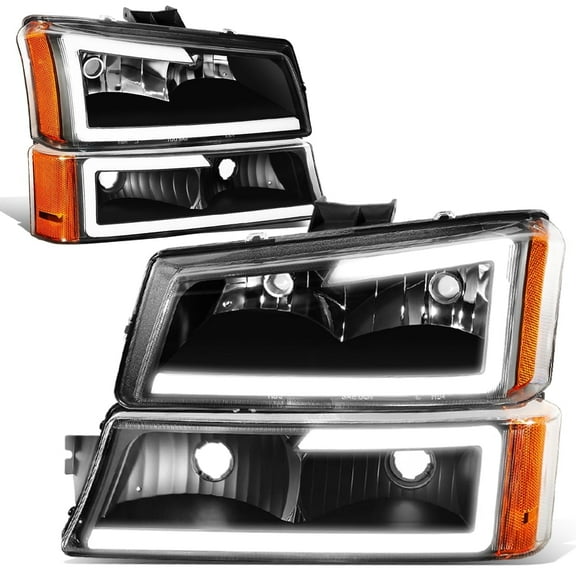 DNA Motoring For 03-07 Silverado Avalanche LED DRL Headlight Bumper Parking Lamp Black/Amber