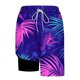 thumbnail image 3 of Ceisia Men's Neon Palm Leaf Print Beach Shorts with Quick Dry Stretch Fabric and Anti-Exposure Liner Multicolor M Gifts, 3 of 6