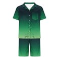 thumbnail image 4 of RYRJJ Mens Satin Silk Pajama Set Short Sleeve 2PCS Sleepwear Classic Button Down Loungewear Set Soft Pj Set with Pockets, 4 of 5
