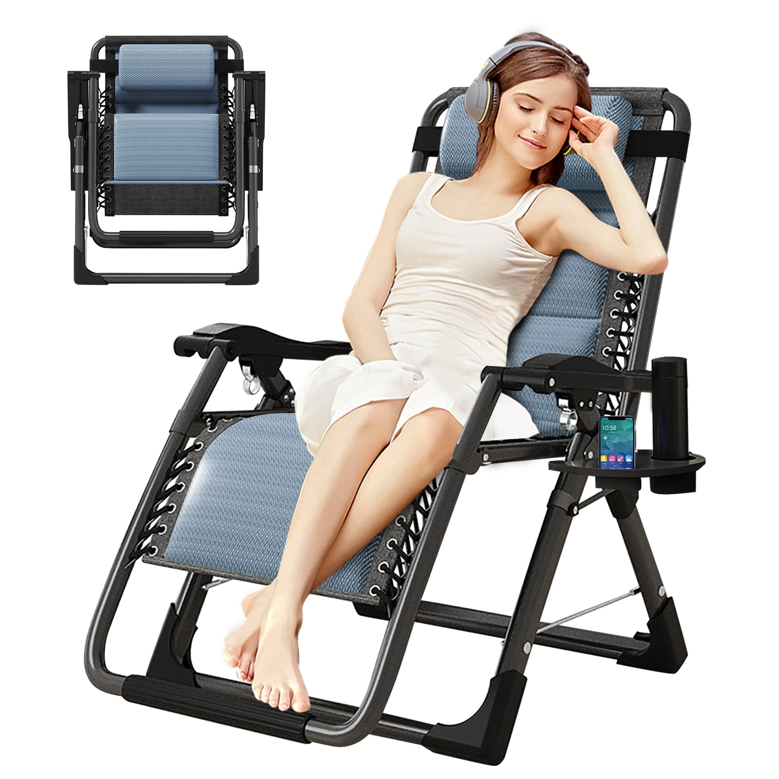 Docred Oversize Zero Gravity Chair, Lawn Recliner Folding Portable