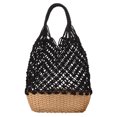 thumbnail image 4 of Bolso de hombro Sunnimix De paja hecho a Mano para mujer Negro blanco, 4 of 8