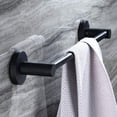 thumbnail image 6 of 4-Piece Black Bathroom Hardware Set Wall Mounted with Towel Bar, Toilet Paper Holder, Robe Hook and Towel Ring, 6 of 7