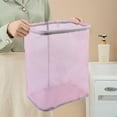 thumbnail image 5 of Wall Mount Laundry Basket | Folding Mesh Nylon Dirty Clothes Hamper | Hanging Storage Bag for Bathroom, Bedroom | Pink | 1-Pack, 5 of 5