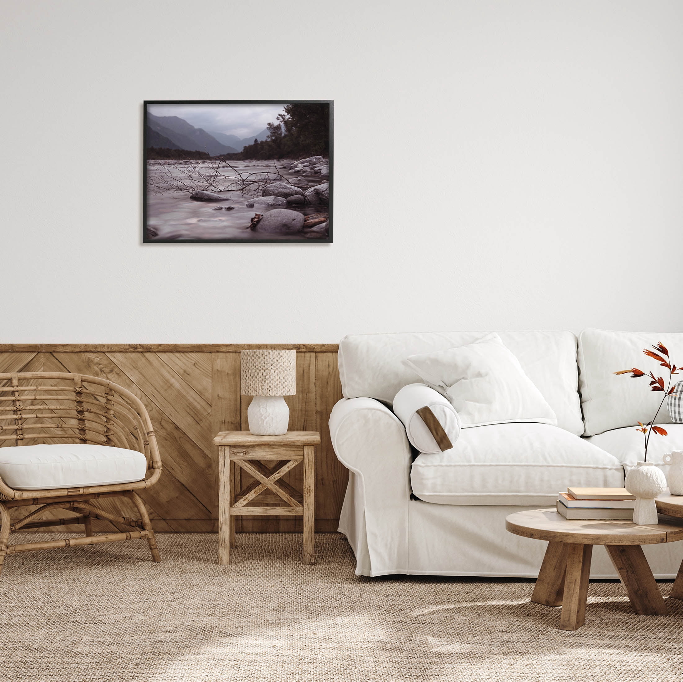 Stupell Industries Woodland Nature Mountain Creek Photograph Black Framed Art Print Wall Art, Design by Lil' Rue