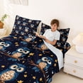 thumbnail image 3 of Erosebridal 3D Cartoon Animals Owl Full Size Sheets,Cute Stars Print Bed Sheets For Boys Teens 4-Piece, 3 of 6