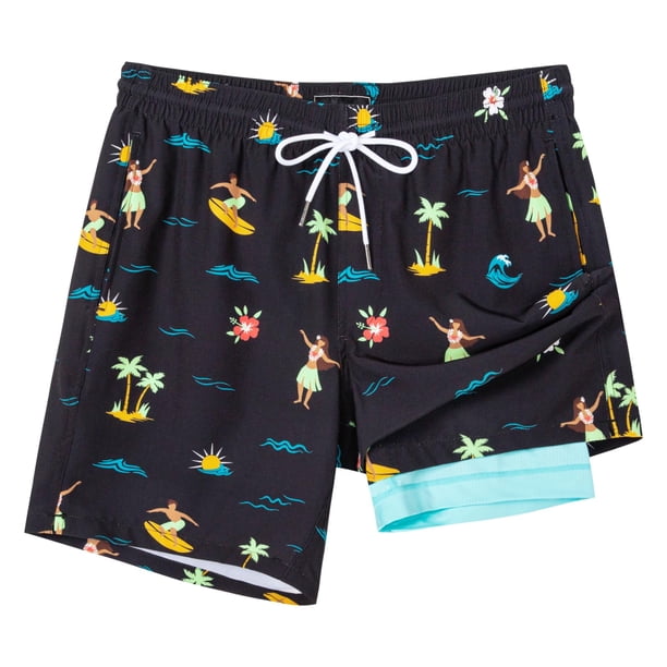 Trajes de baño SURF CUZ para hombre con forro compresivo, secado rápido, 7 pulgadas