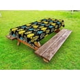 thumbnail image 1 of Floral Outdoor Tablecloth, Jasmine Daisy Peony Spider Mum Spray Different Flower Types Bouquet, Decorative Washable Fabric Picnic Table Cloth, 58 X 84 Inches,Yellow Blue Charcoal Grey, by Ambesonne, 1 of 2