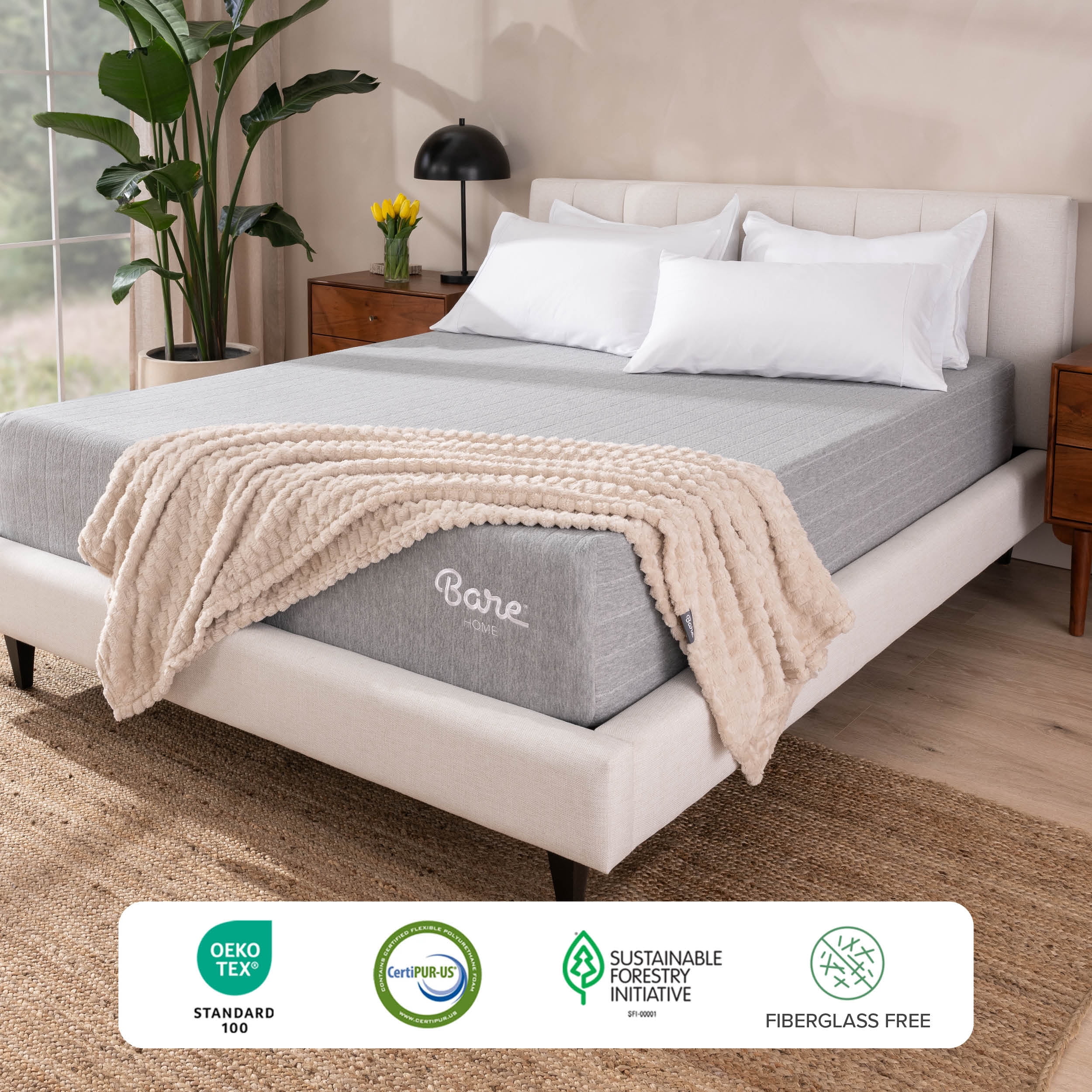 Bare Home Full Mattress - Medium Firm - Extra Thick Visco Elastic Memory Foam - CertiPUR-US Certified - Support & Pressure Relief - Minimal Motion Transfer - 100 Night Trial
