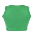 thumbnail image 3 of Women‘s V Neck Sleeveless Argyle Sweater Knitted Vest Slim Fit Ribbed Tank Crop Top Spring Fall Winter Kitwear, 3 of 3