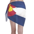 thumbnail image 2 of Women Flag Of Colorado Sarong Coverups Chiffon Short Swimsuit Wrap Skirt Beach Bikini Tie Cover Up Wraps, 2 of 7