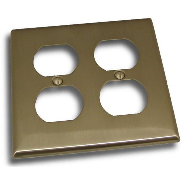 Residential Essentials 10823SN Plaque de Commutateur de Sortie Double Réceptacle - Nickel Satiné