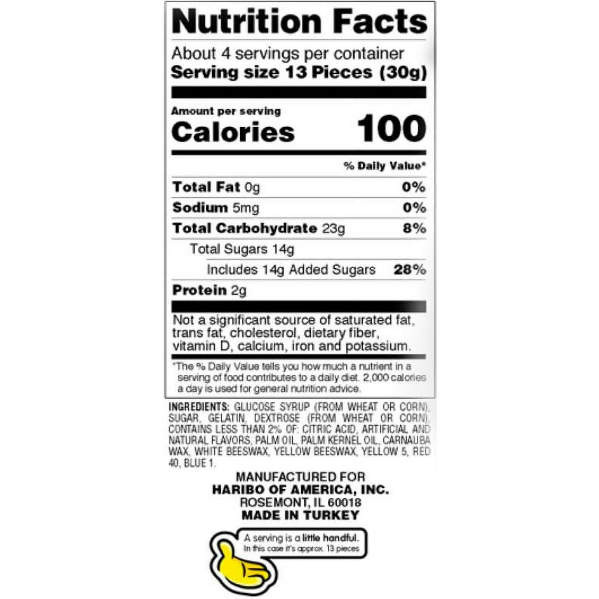 HARIBO Goldbears Gummy Bears Original Assorted Fruit Flavor Candy Gummies, 4 oz, Share Size Bag