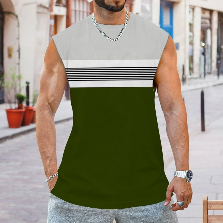 Men Tank Tops Undershirt Vest Sports T-shirt Sleeveless Summer