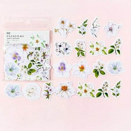 Pressed Flower Sticker - 45pcs/set Kawaii Journal Cute Diary Flower Stickers Scrapbooking Stationery Decoration Scorpion