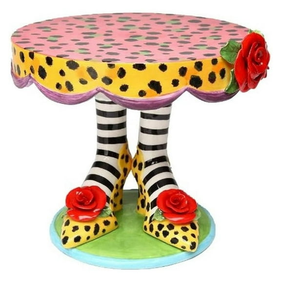 Babs Ceramic Cake Stand 10 Inch - Pink High Heel Design - Decorative Display Stand for Desserts, Parties, Weddings & Home Decor