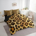thumbnail image 3 of jejeloiu Cheetah Print 7pcs Bedding Comforter Set,Leopard Pattern Queen Bedding Sets,Orange Black Queen Sheet Sets For Teens Kids,Breathable Home Decor Reversible, 3 of 8