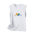 thumbnail image 4 of QQAMB Women's Tank Tops Sleeveless Crewneck Rainbow ECG Print Tank Tops Summer Casual Blouse White L, 4 of 5