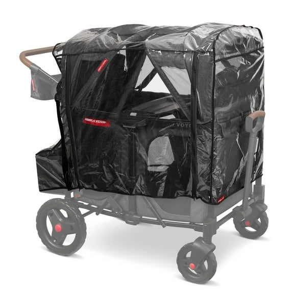 Rain Cover with Bag for Voya XT Quad Stroller Wagon - Clear/Black