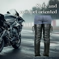 thumbnail image 3 of Dream Apparel Ladies Legs Cover, Premium Cowhide Leather Half Chaps, Leggings, Leg Warmers with side-Lace & Zipper Thigh High, 3 of 4