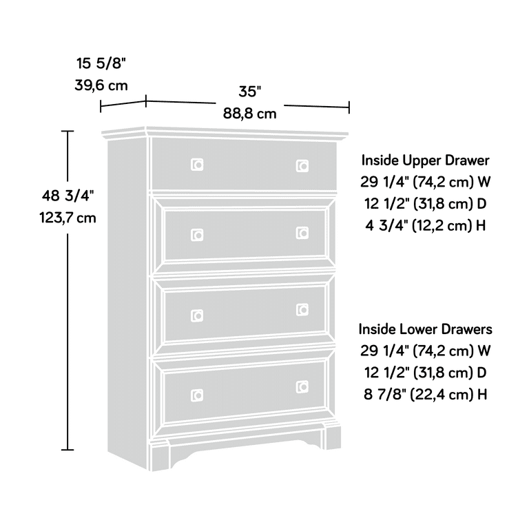 Sauder Palladia 4 Drawer Chest Vintage Oak Finish Walmart
