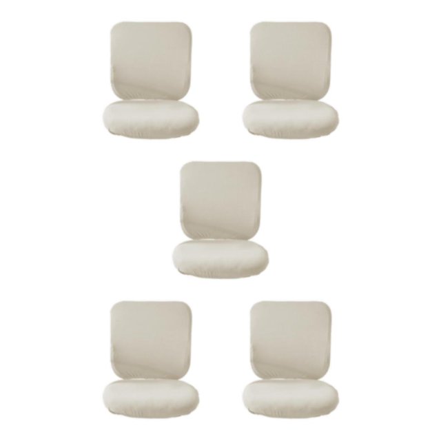 Baohd Computer Chair Cover Swivel Chair Cover Rotating for Chair White Backrest + Cushion Cover 5Set