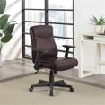 thumbnail image 3 of Mid-Back Managers Office Chair with Flip Up Arms in Chocolate Faux Leather, 3 of 11