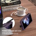thumbnail image 4 of Dteck for Samsung Galaxy Z Fold 6 Case with S Pen Slot & Hinge Protection Tempered Glass Screen Protector Full-Body Military Drop Phone Case for Z Fold 6 Case with Kickstand & Belt Clip,Purple, 4 of 7