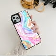 thumbnail image 5 of Phone Case for iPhone 14 and 13 - Marbled Iridescent Glitter, 5 of 7