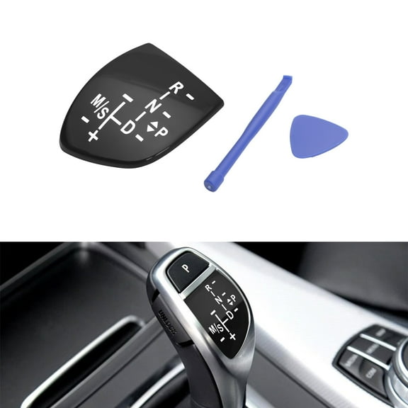 Xotic Tech Car Gear Shift Knob Panel Cover,Gear Button Decal Sticker Emblem Replacement Compatible with BMW 1 3 5 6 7 Series X1 X3 X5 X6 F01 F10 F30 F35 F15 F16 F18 (Performance Sports Shifter Style)