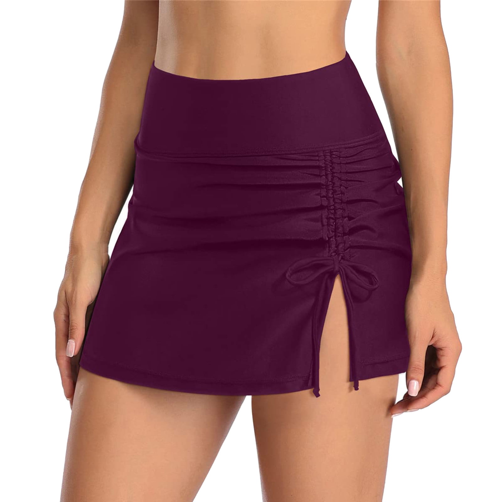 Swim Skirt Bottoms for Women High Waist Buildin Brief Swim Skirt