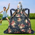 thumbnail image 3 of Basketball Yoga Bag Drawstring Folding Women Nylon Travel Backpack (Blue), 3 of 5