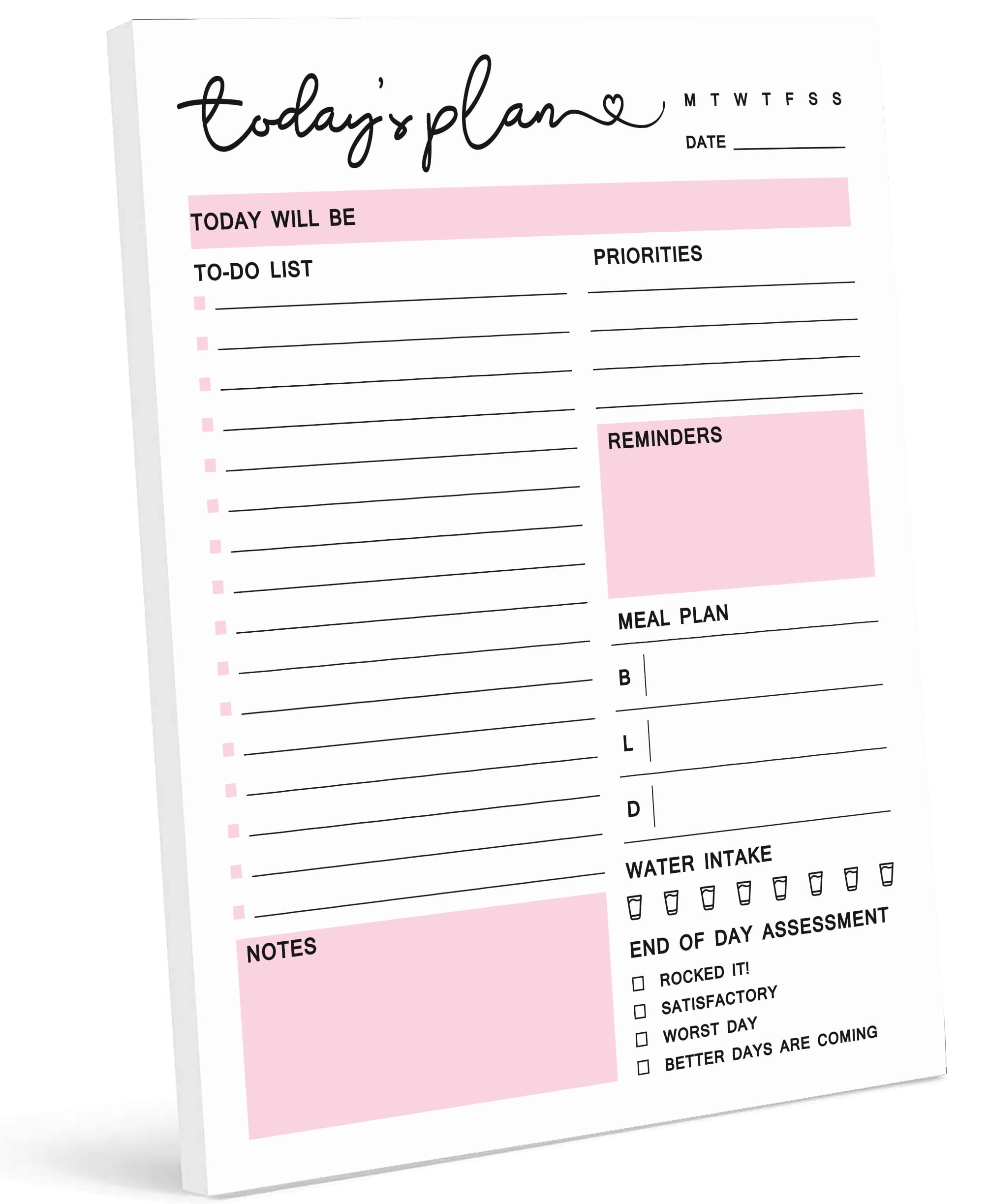 bloom daily planners Undated Health & Wellness Log Planning Pad Daily/Weekly Nutrition Self-Care Tear-Off Planner 8.5 x 11 Fitness 