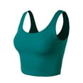 thumbnail image 2 of A2Y Women's Fitted Cotton Scoop Neck Sleeveless Crop Tank Top Jade S, 2 of 3
