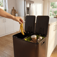 thumbnail image 4 of CONCETTA Dual Compartment Trash Can, Kitchen Garbage Can Recycling Bin with Soft-Close Foot Pedal and emovable Inner Buckets, Fingerprint-Resistant, 2 x 8 Gallon, Dark Gray, 4 of 6