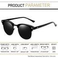 thumbnail image 4 of Gafas de Sol Joopin Semi Sin Montura con Armazón de Cuerno Negro Polarizadas UV, 4 of 6